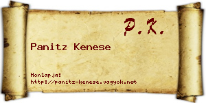 Panitz Kenese névjegykártya